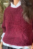 Lola Boucle Slouch Knit Burgundy